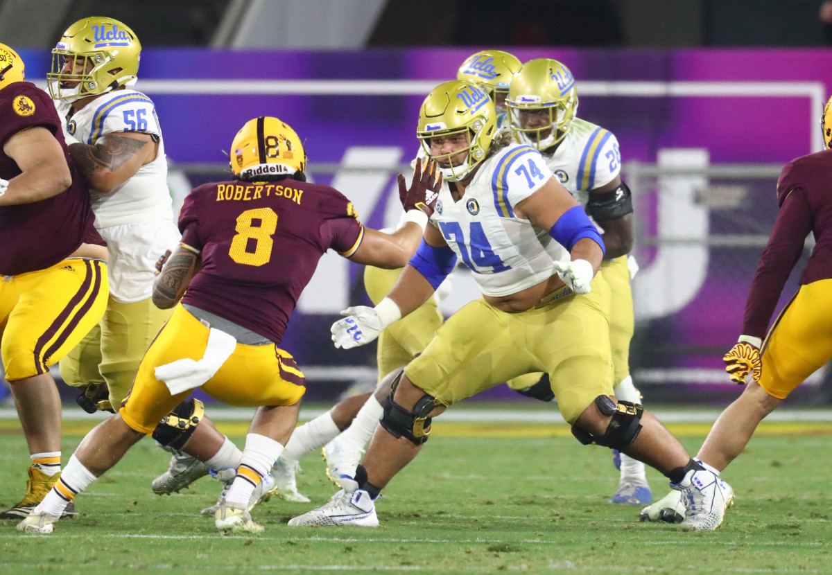 Sean Rhyan's athleticism and strength throughout his frame make him a first-round player. 